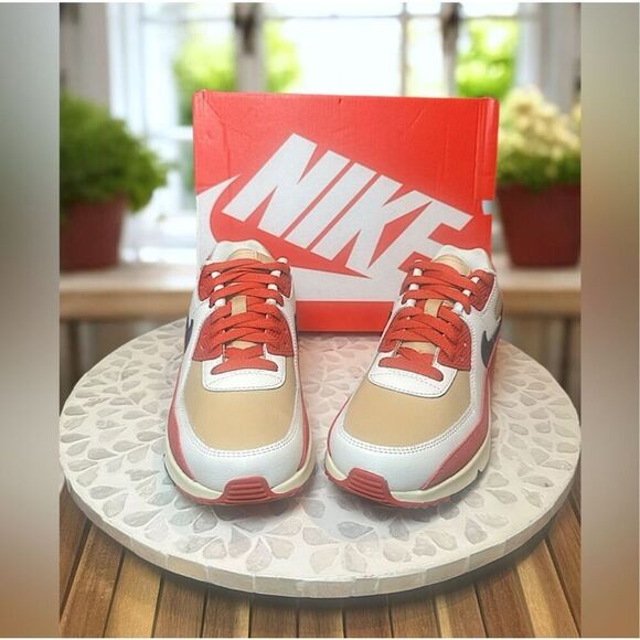 Nike Air Max 90 LTR Leather Sneakers in Limited  “Red Clay”  New In Box - Picture 7 of 13